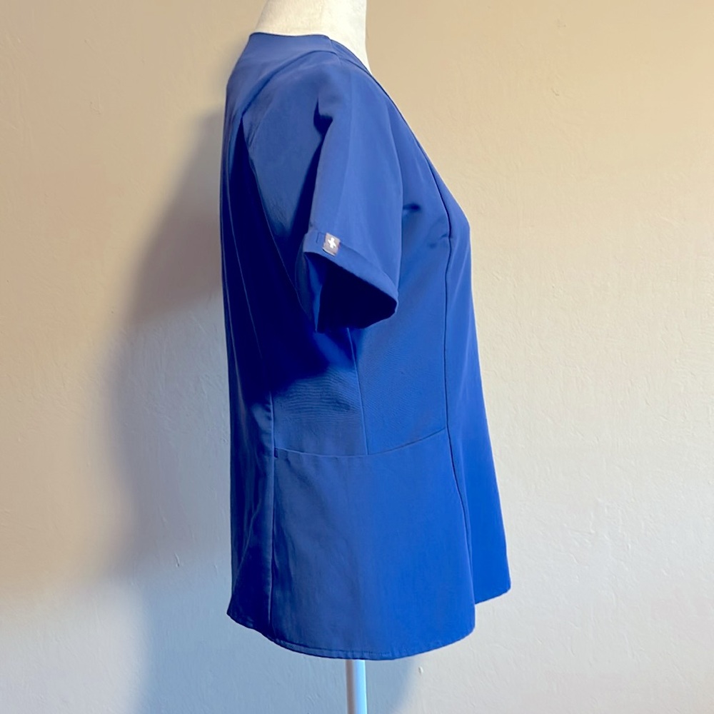 Inala V Neck Scrub Top In Denim, Size Small - Picture 3 of 6